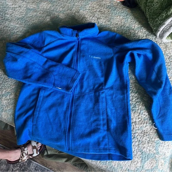Columbia Womens Fleece Jacket Size L Blue Zip Omni Heat Full Zip, NWOT - Picture 4 of 7